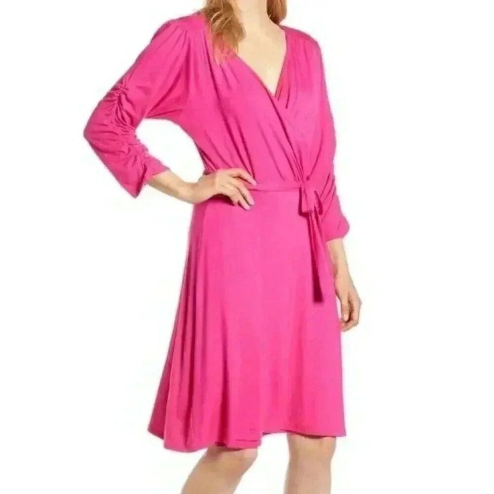 Loveappella Belted Wrap Dress